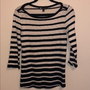 Cream and black striped shirt size Medium